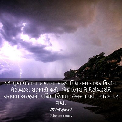 Picture 03 - નિર્ગમન 3:1 GUJIRV - હવે મૂસા પોતાના - Bible Verse Picture