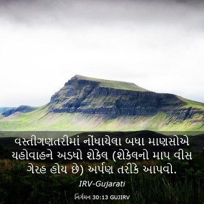 Picture 03 - નિર્ગમન 30:13 GUJIRV - વસ્તીગણતરીમાં - Bible Verse Picture