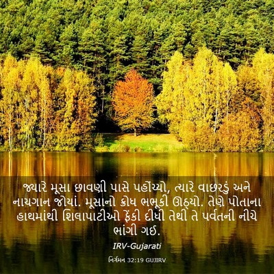 Picture 03 - નિર્ગમન 32:19 GUJIRV - જ્યારે મૂસા છાવણી - Bible Verse Picture
