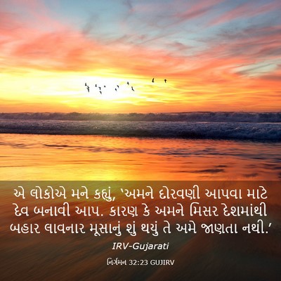 Picture 03 - નિર્ગમન 32:23 GUJIRV - એ લોકોએ મને કહ્યું, - Bible Verse Picture