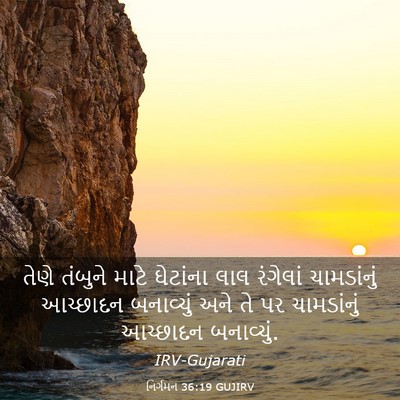 Picture 03 - નિર્ગમન 36:19 GUJIRV - તેણે તંબુને માટે - Bible Verse Picture