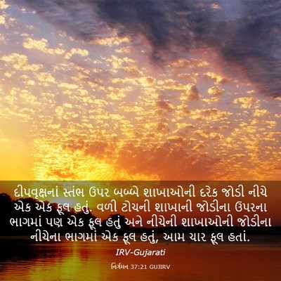 Picture 03 - નિર્ગમન 37:21 GUJIRV - દીપવૃક્ષનાં સ્તંભ - Bible Verse Picture