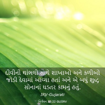 Picture 03 - નિર્ગમન 37:22 GUJIRV - દીવીની થાંભલી - Bible Verse Picture