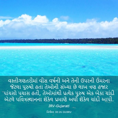 Picture 03 - નિર્ગમન 38:26 GUJIRV - વસ્તીગણતરીમાં વીસ - Bible Verse Picture