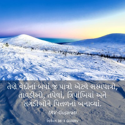 Picture 03 - નિર્ગમન 38:3 GUJIRV - તેણે વેદીનાં બધાં - Bible Verse Picture