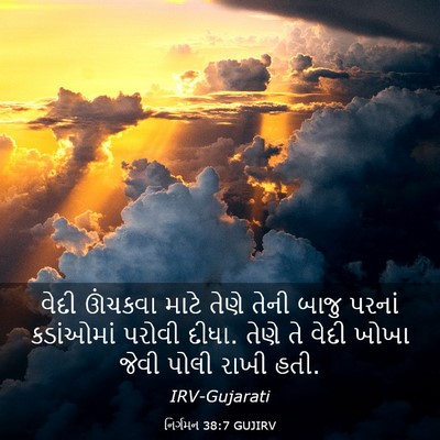 Picture 03 - નિર્ગમન 38:7 GUJIRV - વેદી ઊંચકવા માટે - Bible Verse Picture