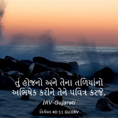 Picture 03 - નિર્ગમન 40:11 GUJIRV - તું હોજનો અને તેના - Bible Verse Picture