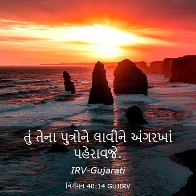 Picture 03 - નિર્ગમન 40:14 GUJIRV - તું તેના પુત્રોને - Bible Verse Picture