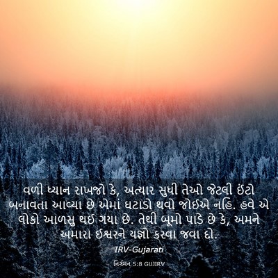 Picture 03 - નિર્ગમન 5:8 GUJIRV - વળી ધ્યાન રાખજો કે, - Bible Verse Picture