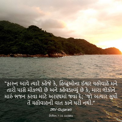 Picture 03 - નિર્ગમન 7:16 GUJIRV - “ફારુન આવે ત્યારે - Bible Verse Picture