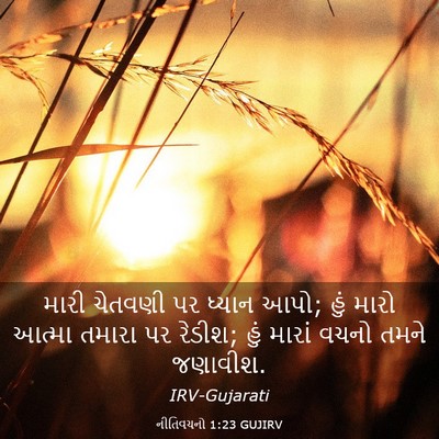 Picture 03 - નીતિવચનો 1:23 GUJIRV - મારી ચેતવણી પર - Bible Verse Picture