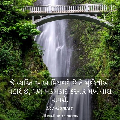 Picture 03 - નીતિવચનો 10:10 GUJIRV - જે વ્યક્તિ આંખ - Bible Verse Picture