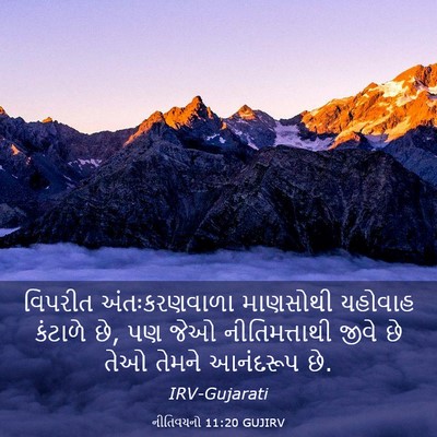 Picture 03 - નીતિવચનો 11:20 GUJIRV - વિપરીત - Bible Verse Picture