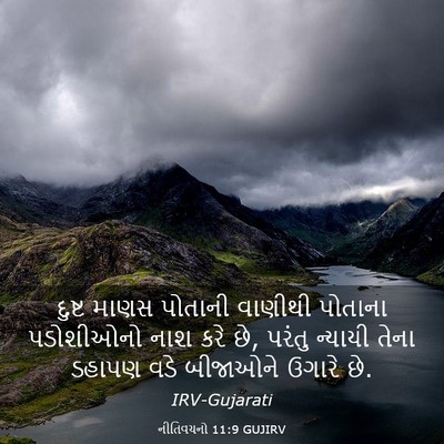 Picture 03 - નીતિવચનો 11:9 GUJIRV - દુષ્ટ માણસ પોતાની - Bible Verse Picture