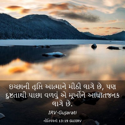 Picture 03 - નીતિવચનો 13:19 GUJIRV - ઇચ્છાની તૃપ્તિ - Bible Verse Picture