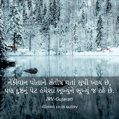 Picture 03 - નીતિવચનો 13:25 GUJIRV - નેકીવાન પોતાને - Bible Verse Picture