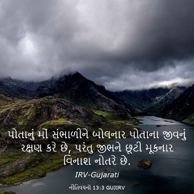 Picture 03 - નીતિવચનો 13:3 GUJIRV - પોતાનું મોં - Bible Verse Picture