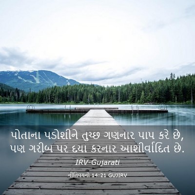 Picture 03 - નીતિવચનો 14:21 GUJIRV - પોતાના પડોશીને - Bible Verse Picture