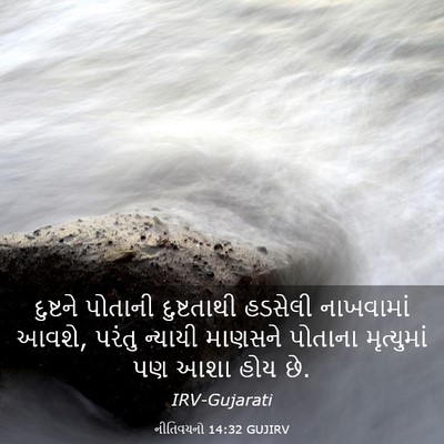 Picture 03 - નીતિવચનો 14:32 GUJIRV - દુષ્ટને પોતાની - Bible Verse Picture