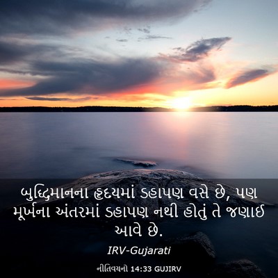 Picture 03 - નીતિવચનો 14:33 GUJIRV - બુદ્ધિમાનના - Bible Verse Picture