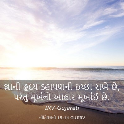 Picture 03 - નીતિવચનો 15:14 GUJIRV - જ્ઞાની હૃદય - Bible Verse Picture