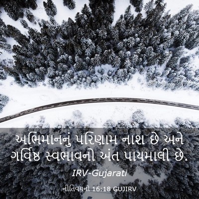 Picture 03 - નીતિવચનો 16:18 GUJIRV - અભિમાનનું પરિણામ - Bible Verse Picture
