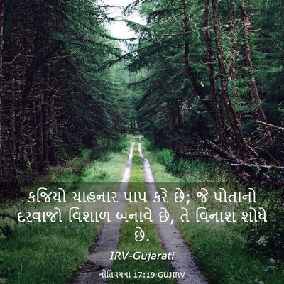 Picture 03 - નીતિવચનો 17:19 GUJIRV - કજિયો ચાહનાર પાપ - Bible Verse Picture