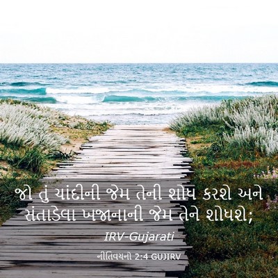 Picture 03 - નીતિવચનો 2:4 GUJIRV - જો તું ચાંદીની જેમ - Bible Verse Picture