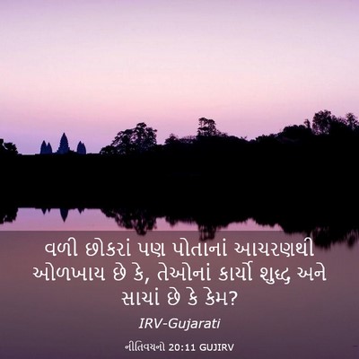 Picture 03 - નીતિવચનો 20:11 GUJIRV - વળી છોકરાં પણ - Bible Verse Picture
