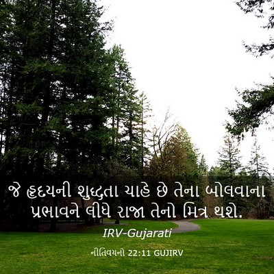 Picture 03 - નીતિવચનો 22:11 GUJIRV - જે હૃદયની શુદ્ધતા - Bible Verse Picture