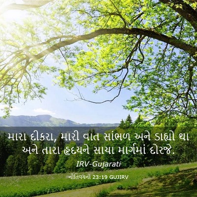 Picture 03 - નીતિવચનો 23:19 GUJIRV - મારા દીકરા, મારી - Bible Verse Picture