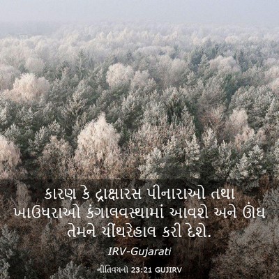 Picture 03 - નીતિવચનો 23:21 GUJIRV - કારણ કે - Bible Verse Picture