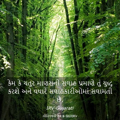 Picture 03 - નીતિવચનો 24:6 GUJIRV - કેમ કે ચતુર માણસની - Bible Verse Picture