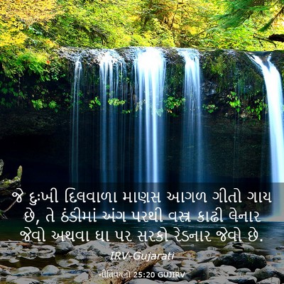 Picture 03 - નીતિવચનો 25:20 GUJIRV - જે દુઃખી દિલવાળા - Bible Verse Picture