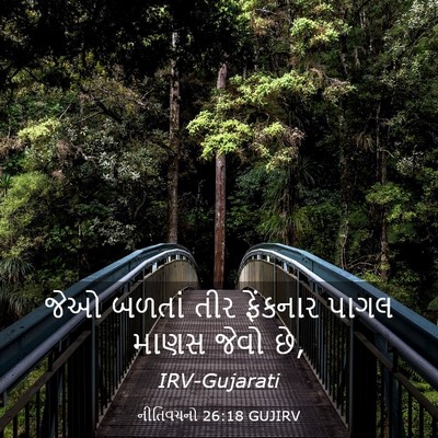 Picture 03 - નીતિવચનો 26:18 GUJIRV - જેઓ બળતાં તીર - Bible Verse Picture