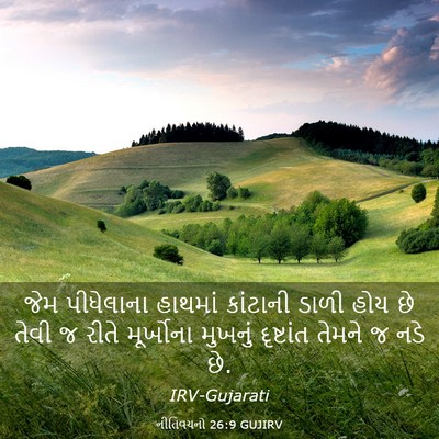 Picture 03 - નીતિવચનો 26:9 GUJIRV - જેમ પીધેલાના - Bible Verse Picture