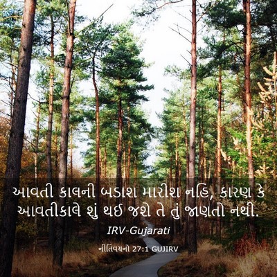 Picture 03 - નીતિવચનો 27:1 GUJIRV - આવતી કાલની બડાશ - Bible Verse Picture