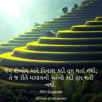 Picture 03 - નીતિવચનો 27:20 GUJIRV - જેમ શેઓલ અને વિનાશ - Bible Verse Picture