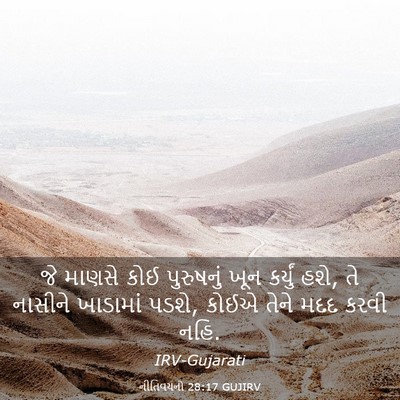 Picture 03 - નીતિવચનો 28:17 GUJIRV - જે માણસે કોઈ - Bible Verse Picture