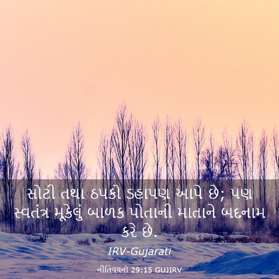 Picture 03 - નીતિવચનો 29:15 GUJIRV - સોટી તથા ઠપકો - Bible Verse Picture