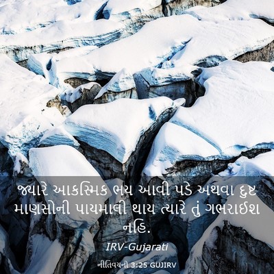 Picture 03 - નીતિવચનો 3:25 GUJIRV - જ્યારે આકસ્મિક ભય - Bible Verse Picture