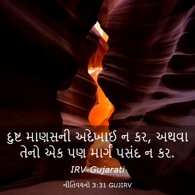 Picture 03 - નીતિવચનો 3:31 GUJIRV - દુષ્ટ માણસની - Bible Verse Picture