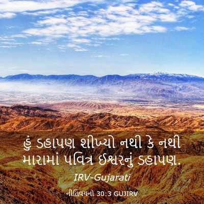 Picture 03 - નીતિવચનો 30:3 GUJIRV - હું ડહાપણ શીખ્યો - Bible Verse Picture