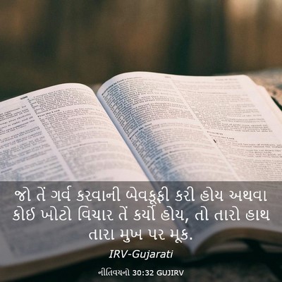 Picture 03 - નીતિવચનો 30:32 GUJIRV - જો તેં ગર્વ કરવાની - Bible Verse Picture