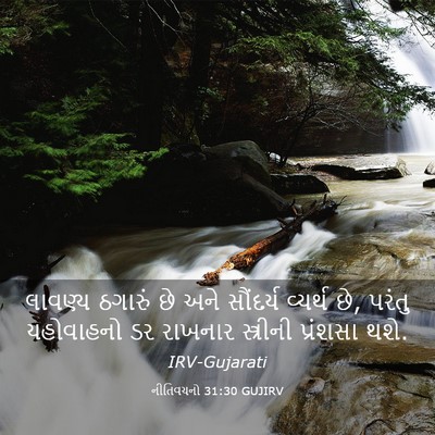 Picture 03 - નીતિવચનો 31:30 GUJIRV - લાવણ્ય ઠગારું છે - Bible Verse Picture