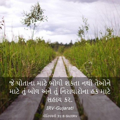 Picture 03 - નીતિવચનો 31:8 GUJIRV - જે પોતાના માટે - Bible Verse Picture