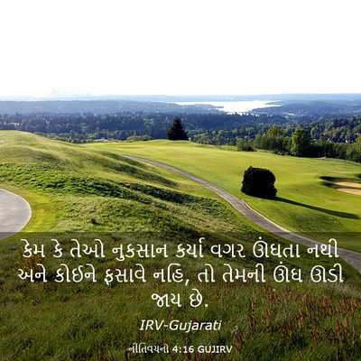 Picture 03 - નીતિવચનો 4:16 GUJIRV - કેમ કે તેઓ નુકસાન - Bible Verse Picture