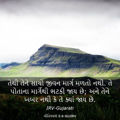 Picture 03 - નીતિવચનો 5:6 GUJIRV - તેથી તેને સાચો - Bible Verse Picture