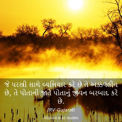 Picture 03 - નીતિવચનો 6:32 GUJIRV - જે પરસ્ત્રી સાથે - Bible Verse Picture