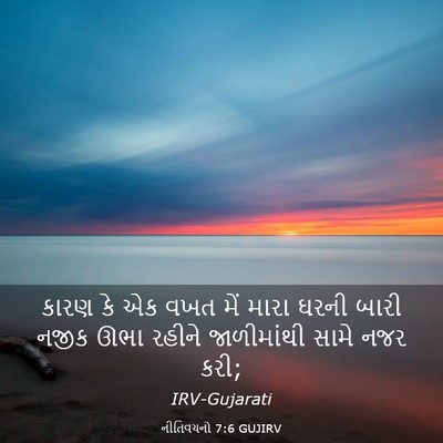 Picture 03 - નીતિવચનો 7:6 GUJIRV - કારણ કે એક વખત મેં - Bible Verse Picture